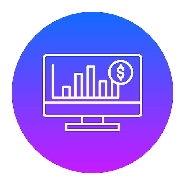 Online Bar Chart Vector Illustration