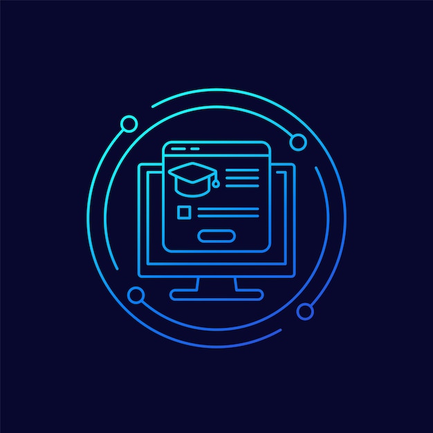 online education icon linear design