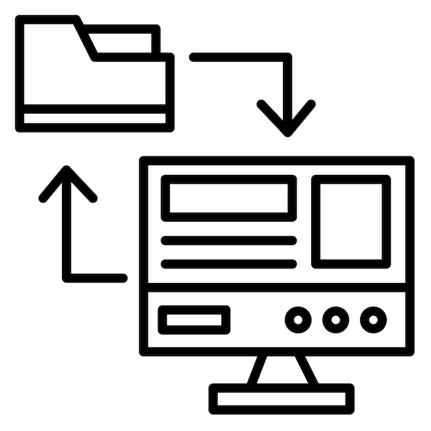 Online File Transfer Vector Illustration Style