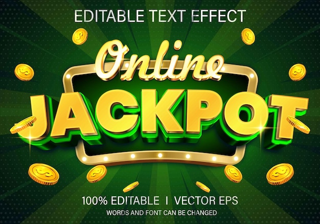 online jackpot 3d vector text effect with modern style design