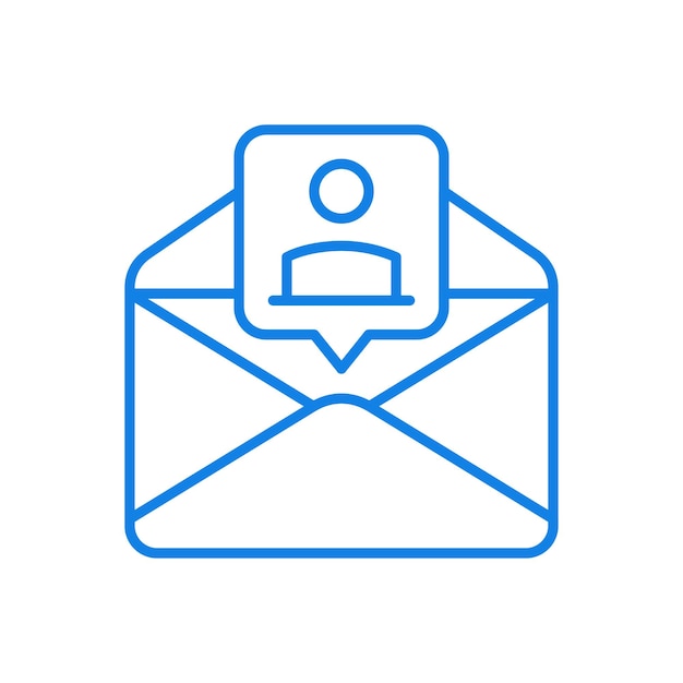 Online letter with resume vector line icon information correspondence with characteristic of