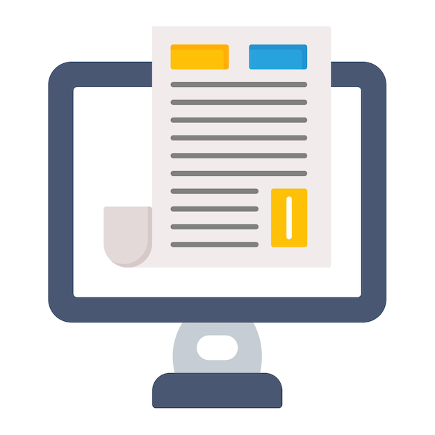 Online Newspaper Flat Illustration