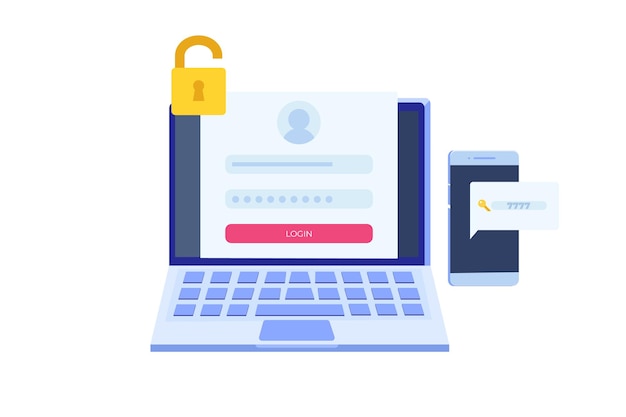 online registration and sign up, account authentication concept. vector ui illustration.