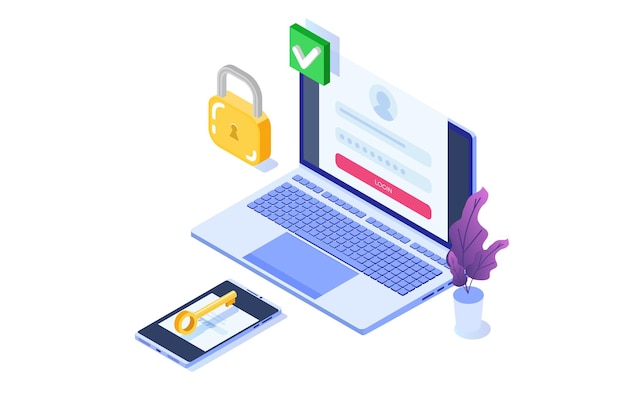 online registration and sign up, account authentication concept. vector ui illustration.
