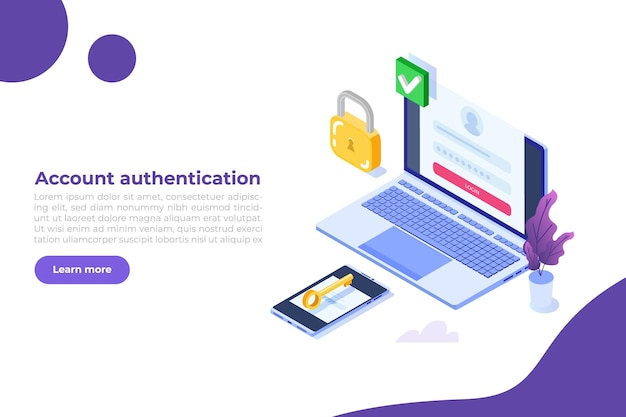 online registration and sign up, account authentication concept. vector ui illustration.