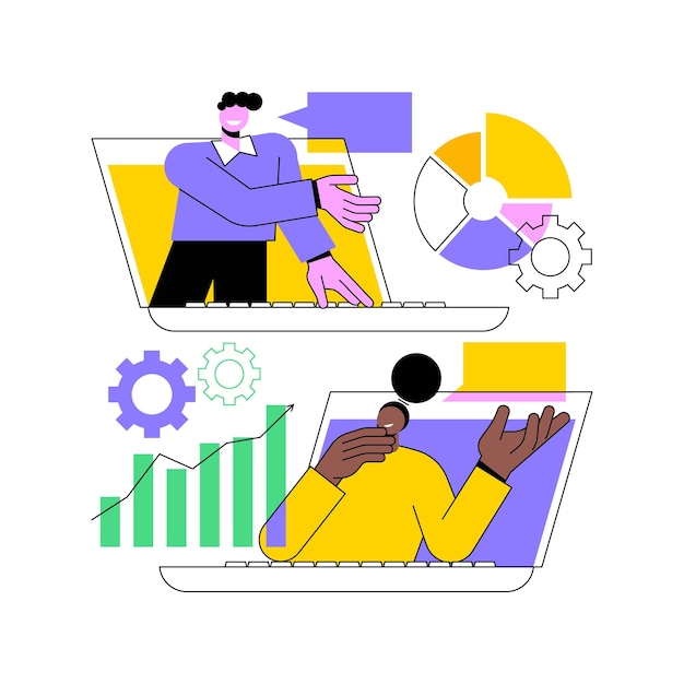 Online tech talks abstract concept vector illustration