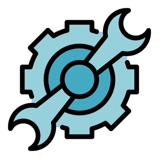 online technician support icon outline vector man specialist medical help color flat