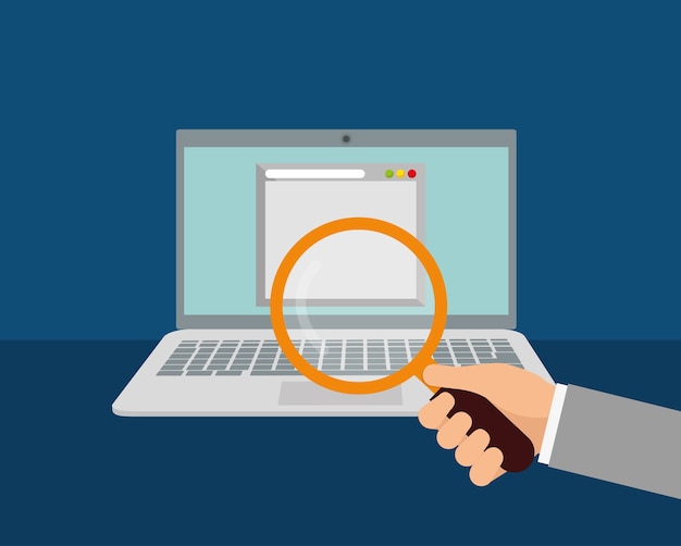 Online training concept with icon design
