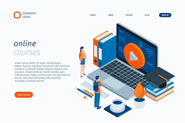Online tutorials landing page template