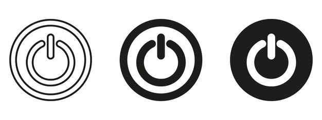 onoff icon set flat and line art style vector illustration isolated on white background