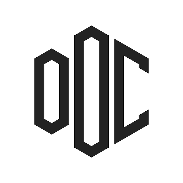 OOC Logo Design Initial Letter OOC Monogram Logo using Hexagon shape