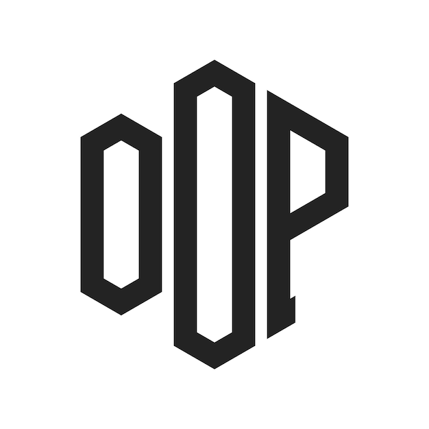 OOP Logo Design Initial Letter OOP Monogram Logo using Hexagon shape