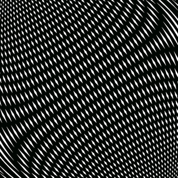 Op art, moire pattern. Relaxing hypnotic background with geometric black lines.
