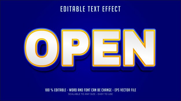 open editable text effect