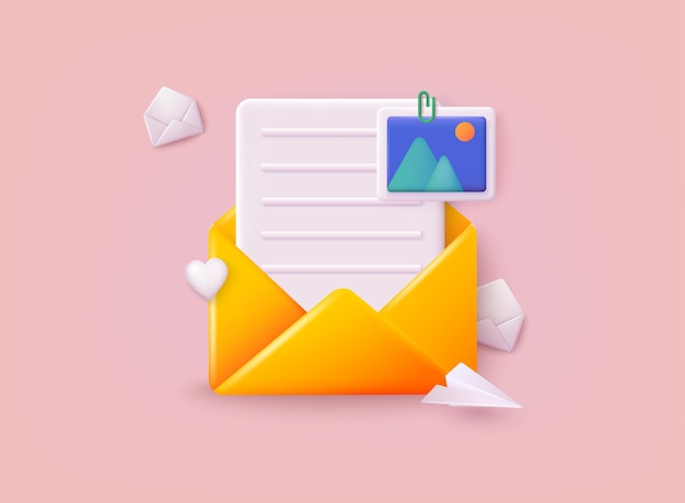 Open mail envelope icon with marker new message Document and postal envelope