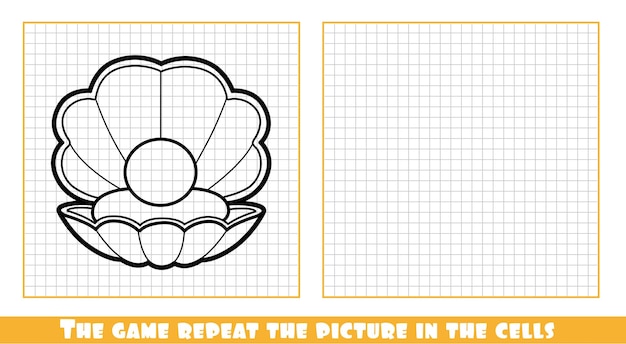 Open shell with pearl the game repeat the picture in the cells