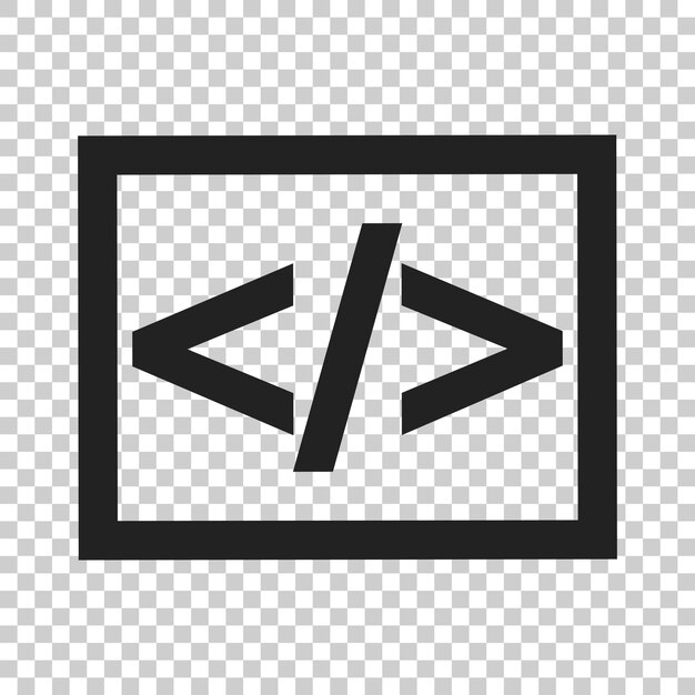 Open source business vector icon in flat style Api programming illustration on isolated transparent background Programmer technology concept
