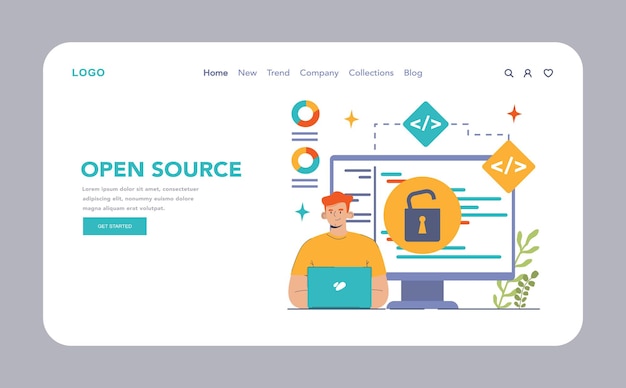 open source web banner or landing page software with code available for use modification and