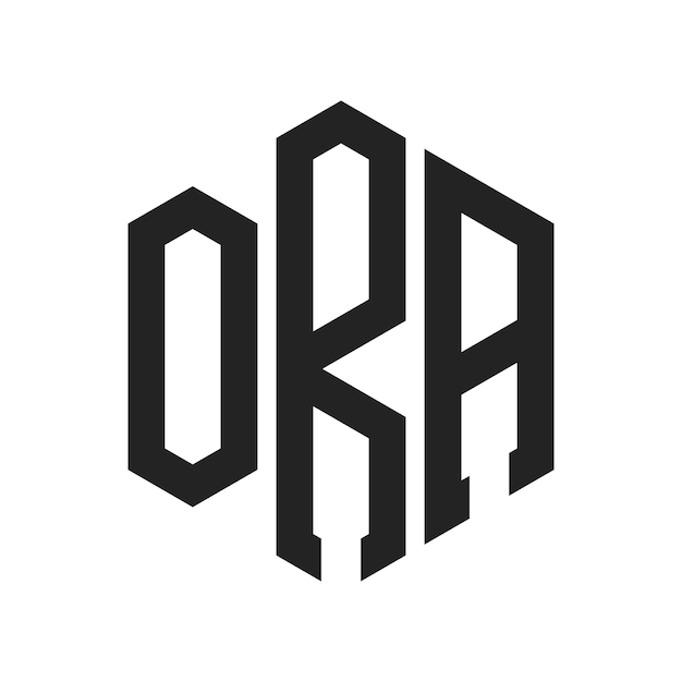 ORA Logo Design Initial Letter ORA Monogram Logo using Hexagon shape