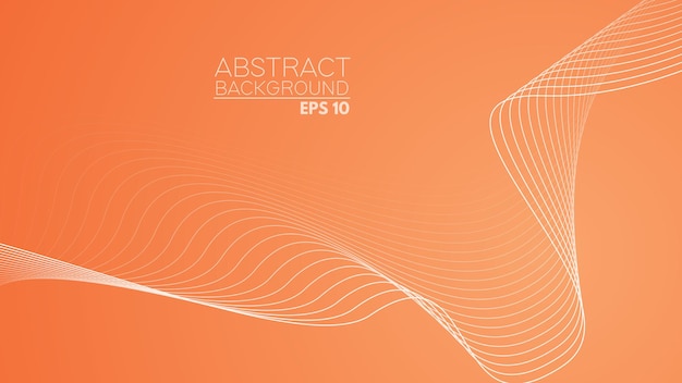 orange abstract background with curve line