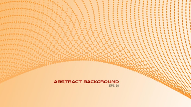 Orange abstract gradient background with polkadot wave pattern for backdrop or presentation