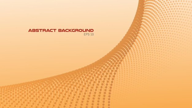 Orange abstract gradient background with polkadot wave pattern for backdrop or presentation