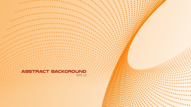 Orange abstract gradient background with polkadot wave pattern for backdrop or presentation