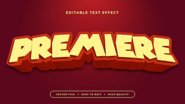 Orange and dark red premiere editable text effect