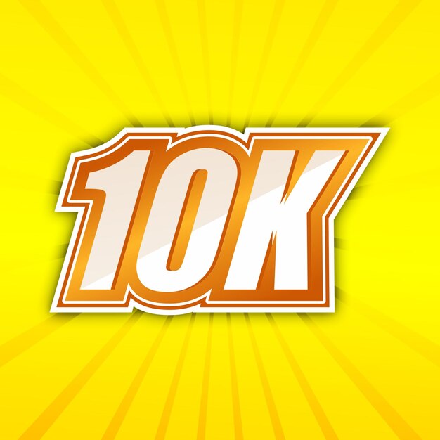 orange background vector text effect 10k