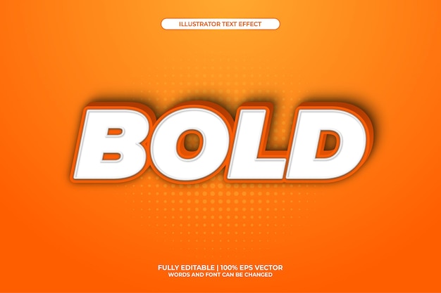 Orange bold 3d editable text effect