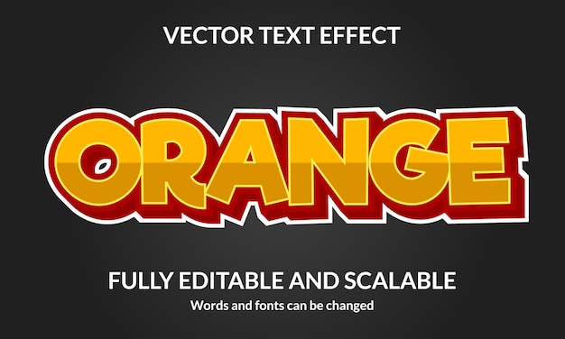 orange editable 3d text style effect