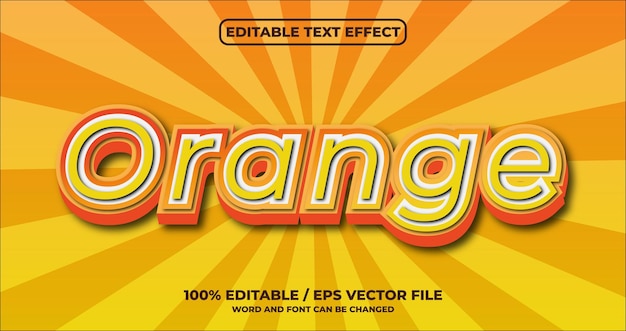 Orange editable text effect