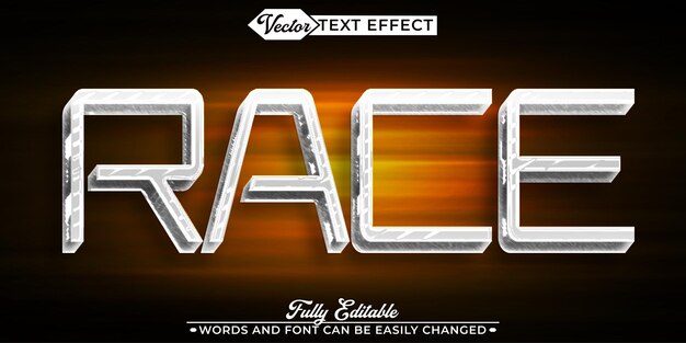 orange faster race vector editable text effect template
