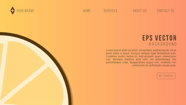 orange lemonade vector web page background. drink beverage website