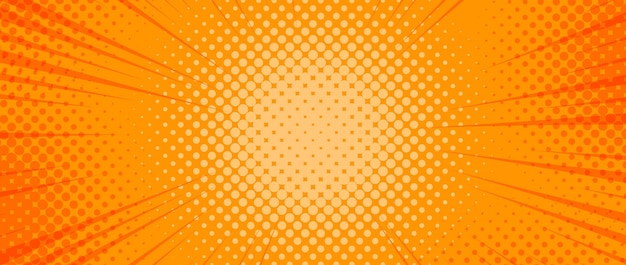 Orange radial dotted comic background Speed lines wallpaper with pop art halftone texture Anime
