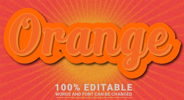 Orange text effect editable template with abstract style
