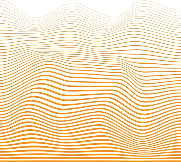 Orange vector abstract wave texture or shape for product and posters Without background