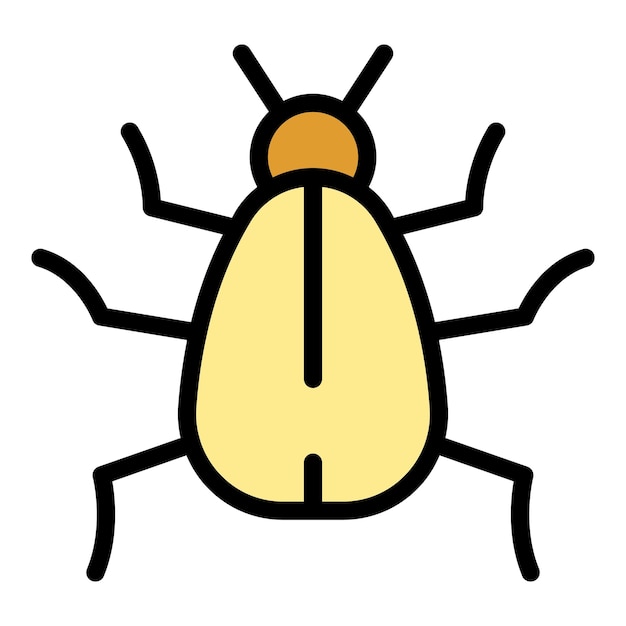 Organism bug icon Outline organism bug vector icon color flat isolated