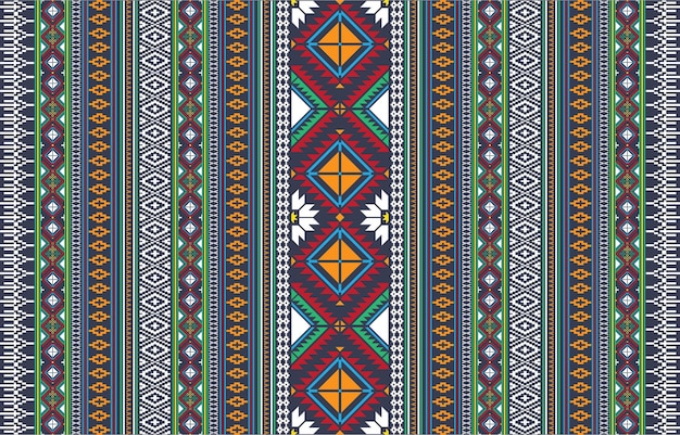 Oriental ethnic geometry ikat seamless pattern traditional design for background, rug, wallpaper,