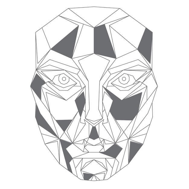 origami geometric face line triangles vector