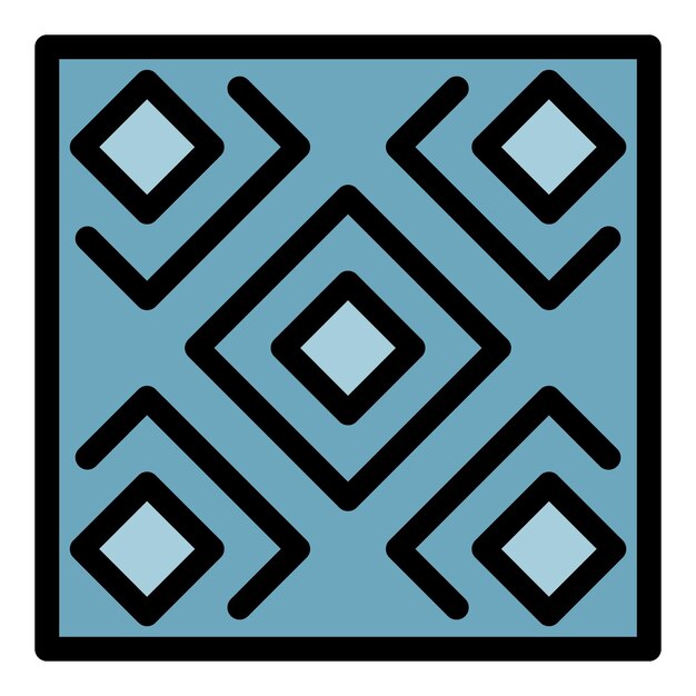 Ornament paving icon Outline ornament paving vector icon color flat isolated