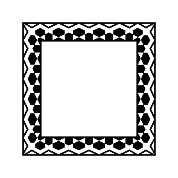 ornamental geometric square border pattern design with symmetrical shapes