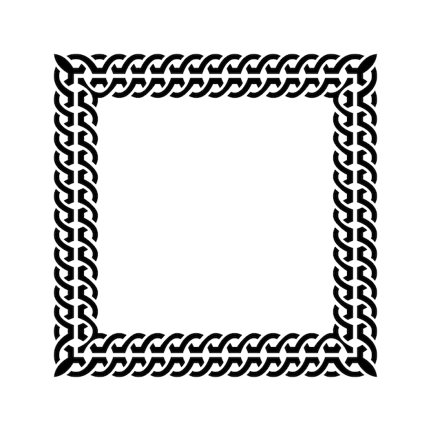 Ornamental Geometric Square Border Pattern Design with Symmetrical Shapes