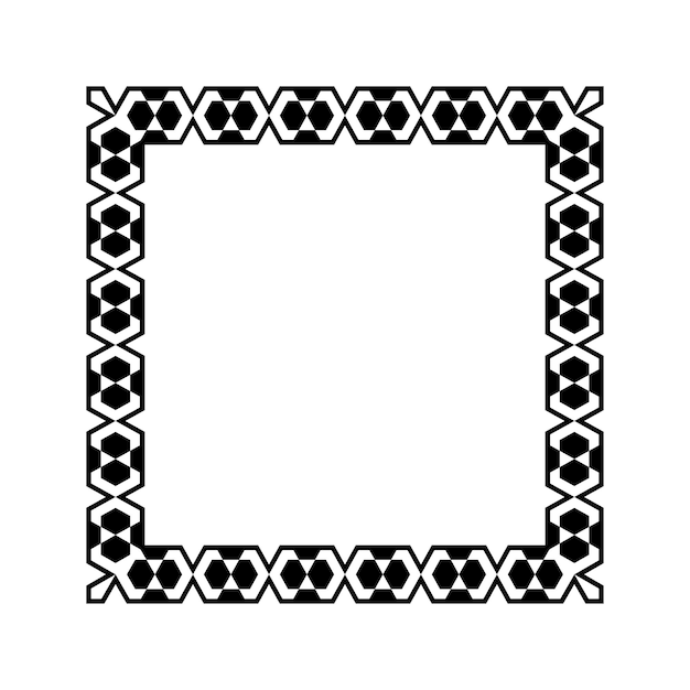 ornamental geometric square border pattern design with symmetrical shapes