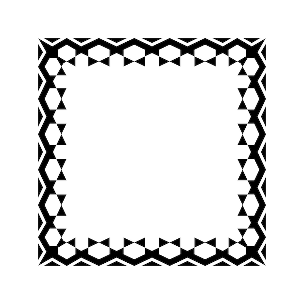 ornamental geometric square border pattern design with symmetrical shapes
