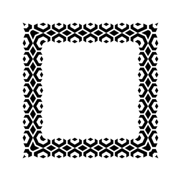 ornamental geometric square border pattern design with symmetrical shapes