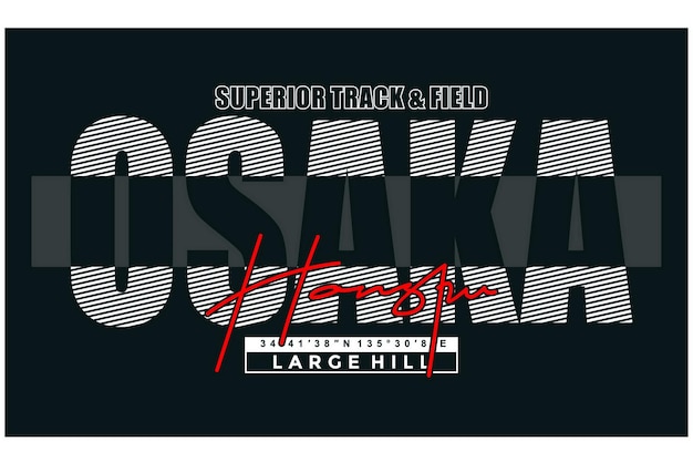 osaka vintage typography design in vector illustration inscription in japanese is osaka