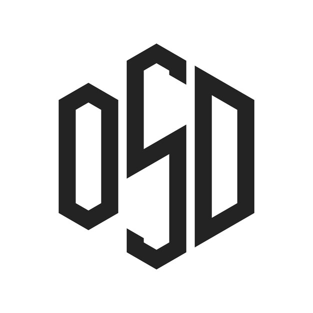 osd logo design initial letter osd monogram logo using hexagon shape