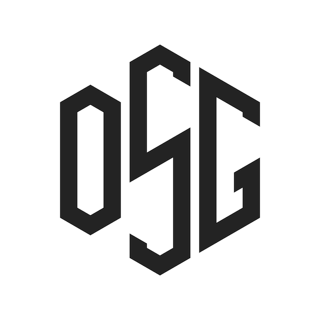 osg logo design initial letter osg monogram logo using hexagon shape