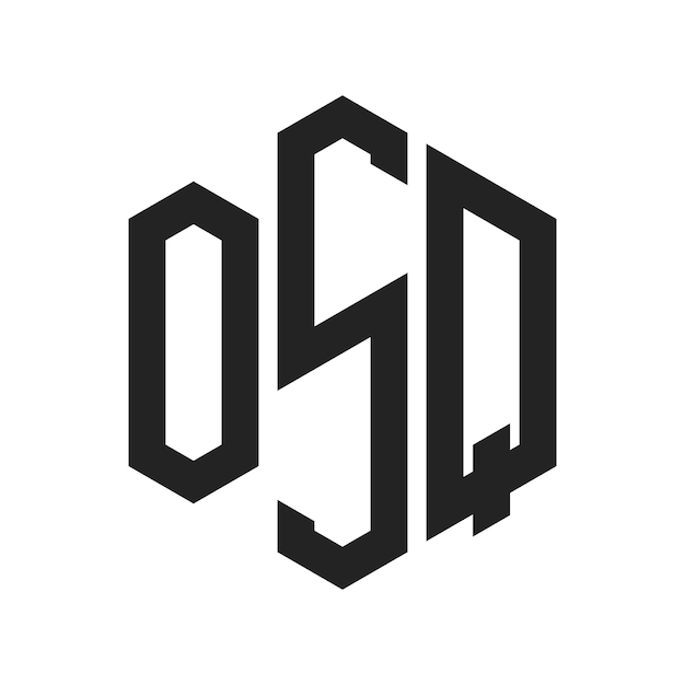 osq logo design initial letter osq monogram logo using hexagon shape